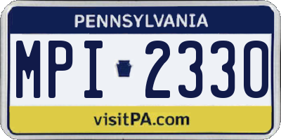 PA license plate MPI2330