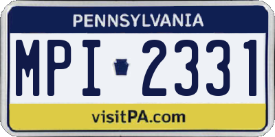 PA license plate MPI2331