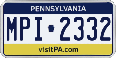 PA license plate MPI2332