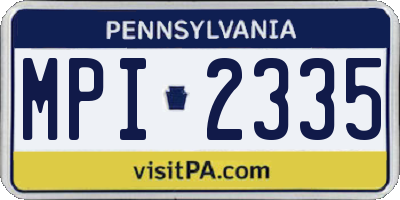 PA license plate MPI2335