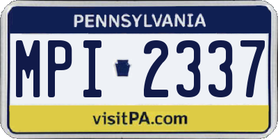 PA license plate MPI2337