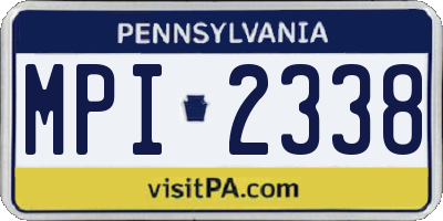PA license plate MPI2338
