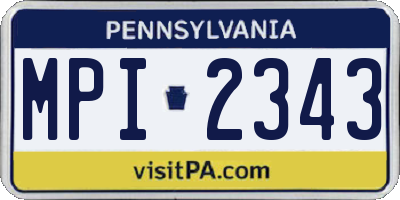 PA license plate MPI2343
