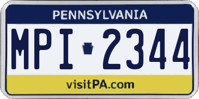 PA license plate MPI2344