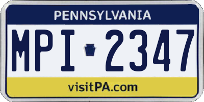 PA license plate MPI2347