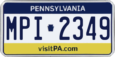 PA license plate MPI2349