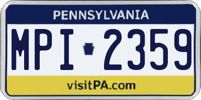 PA license plate MPI2359