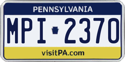 PA license plate MPI2370