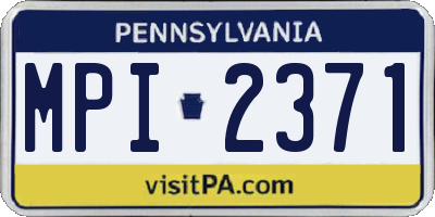 PA license plate MPI2371
