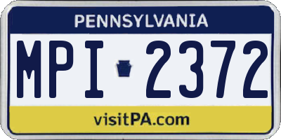 PA license plate MPI2372