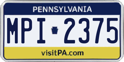 PA license plate MPI2375