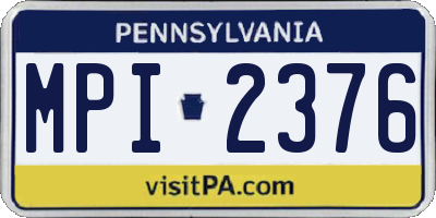 PA license plate MPI2376