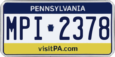PA license plate MPI2378