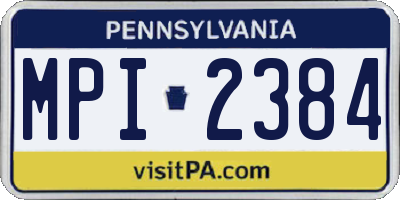 PA license plate MPI2384