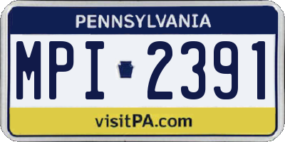 PA license plate MPI2391