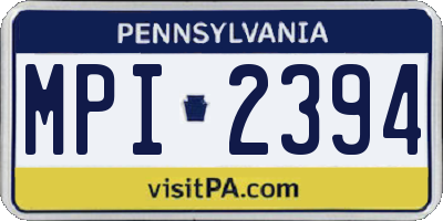 PA license plate MPI2394