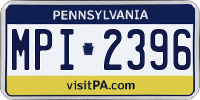 PA license plate MPI2396