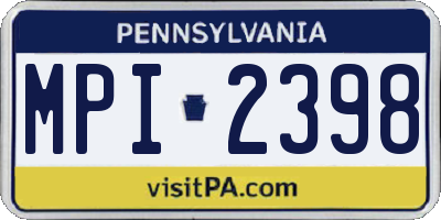 PA license plate MPI2398
