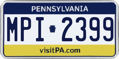 PA license plate MPI2399