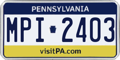 PA license plate MPI2403