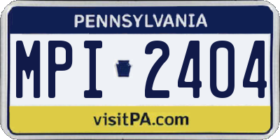 PA license plate MPI2404