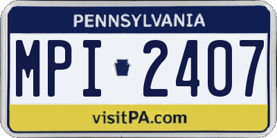 PA license plate MPI2407