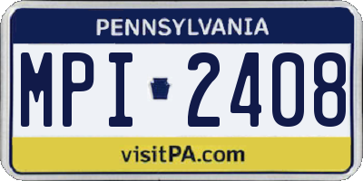 PA license plate MPI2408