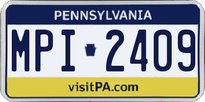 PA license plate MPI2409