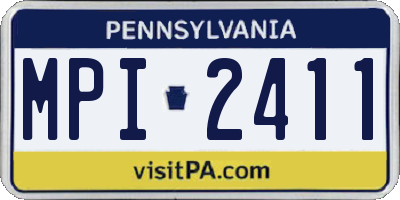 PA license plate MPI2411