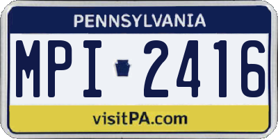 PA license plate MPI2416