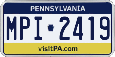 PA license plate MPI2419