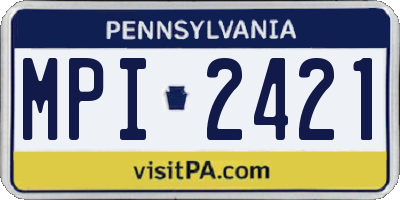 PA license plate MPI2421