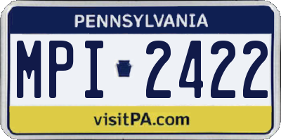PA license plate MPI2422