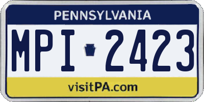 PA license plate MPI2423