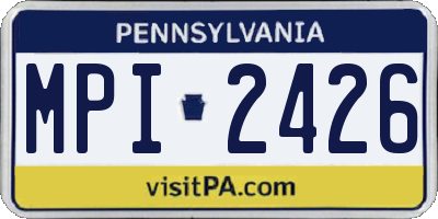 PA license plate MPI2426