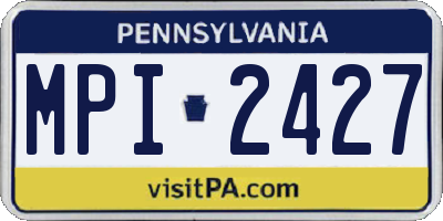 PA license plate MPI2427