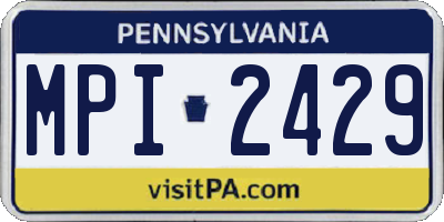 PA license plate MPI2429