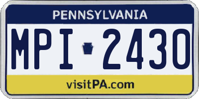 PA license plate MPI2430