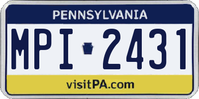 PA license plate MPI2431