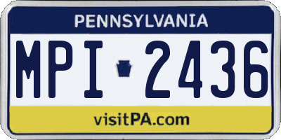 PA license plate MPI2436