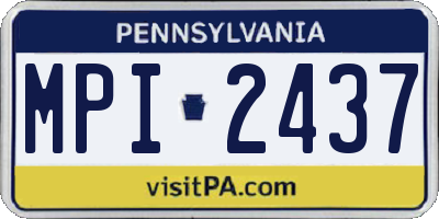 PA license plate MPI2437