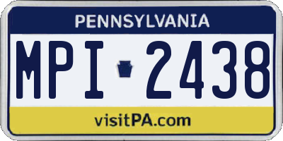 PA license plate MPI2438