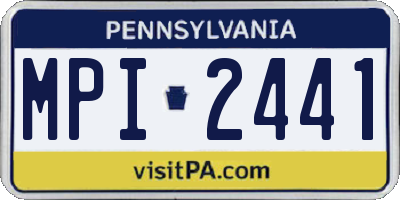 PA license plate MPI2441