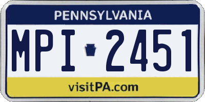 PA license plate MPI2451