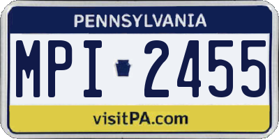 PA license plate MPI2455
