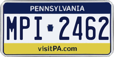 PA license plate MPI2462