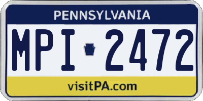PA license plate MPI2472