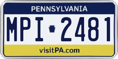PA license plate MPI2481