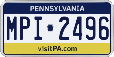 PA license plate MPI2496
