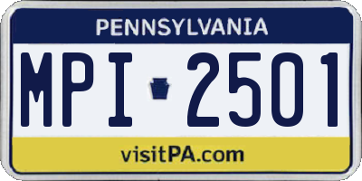 PA license plate MPI2501